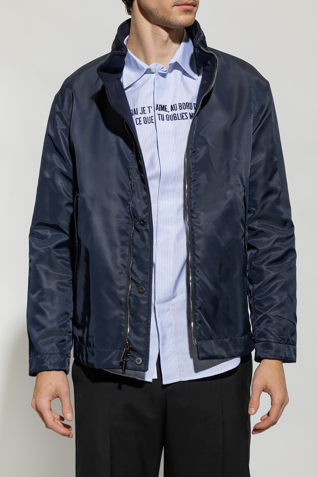 Tu navy leather on sale jacket